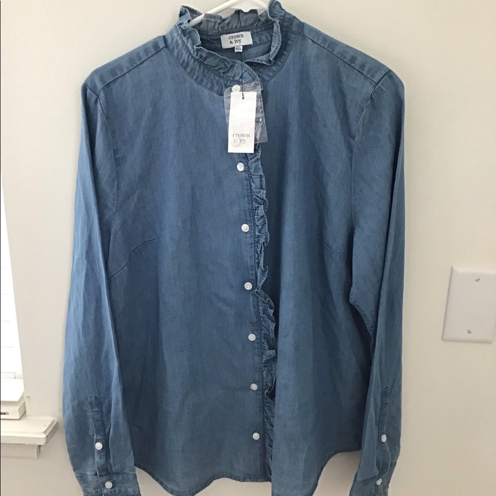 Crown and Ivy Denim Shirt NWT
